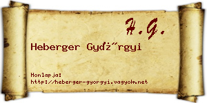 Heberger Györgyi névjegykártya